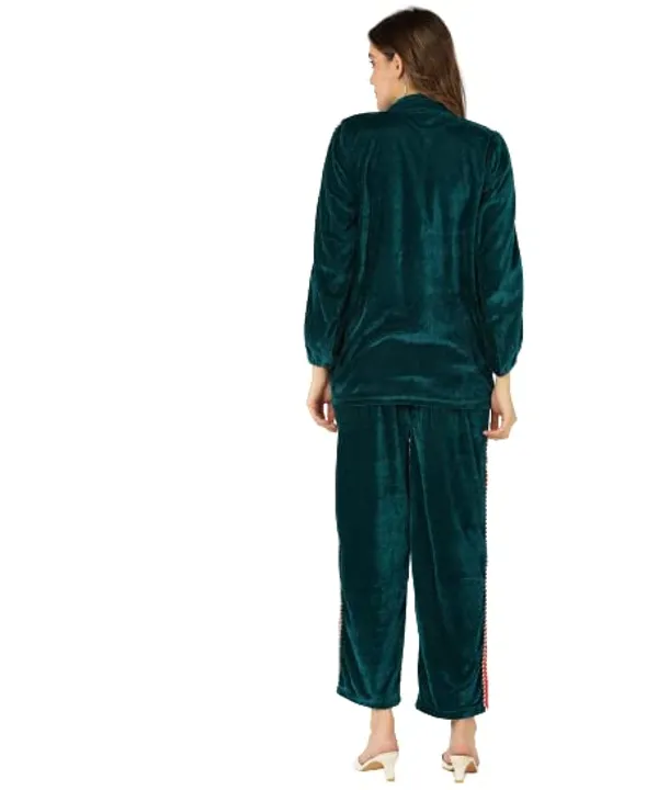 Regular_Fit_Velvet_Track_Suit_For_Women�Teal_Blue